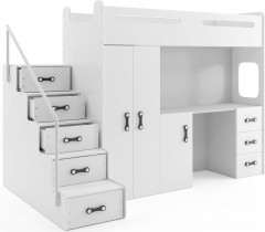 BMS Group - Krevet na kat Max-4 - 80x200 cm - bijela/bijela