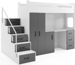 BMS Group - Krevet na kat Max-4 - 80x200 cm - bijela/graphite