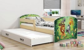 BMS Group - Dječji krevet Luki s dodatnim ležajem  - 80x160 cm - barva borovina