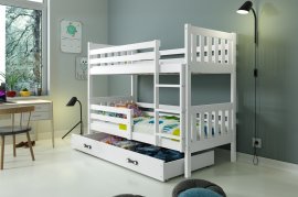 Krevet na kat Carino s ladicom - 80x160 cm - bijela/bijela