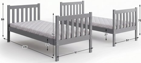 BMS Group - Krevet na kat Kubus - 90x190 cm