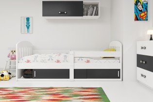 BMS Group - Dječji krevet Classic-1 - 80x160 cm - bijela/crna