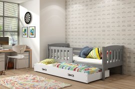 Dječji krevet Kubus s dodatnim ležajem - 90x200 cm - graphite/roza