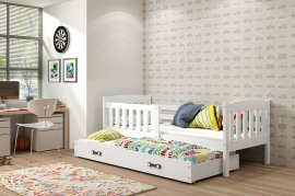 Dječji krevet Kubus s dodatnim ležajem - 90x200 cm - bijela/bijela