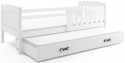BMS Group - Dječji krevet Kubus s dodatnim ležajem - 90x200 cm - bijela/bijela