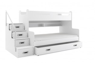 BMS Group - Krevet na kat Max-3 - 120x200 cm - bijela/bijela