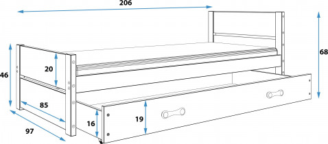 BMS Group - Krevet Bartek 90x200 - bijela