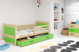 BMS Group - Dječji krevet Rico - 90x200 cm - borovina/zelena