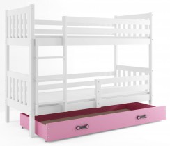 BMS Group - Krevet na kat Carino s ladicom - 80x190 cm - bijela/roza