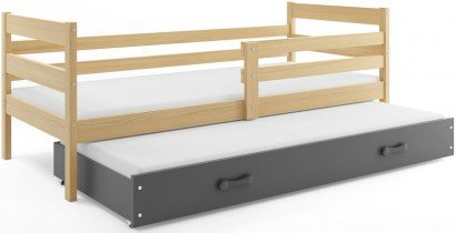 BMS Group - Dječji krevet Eryk s dodatnim ležajem - 80x190 cm - borovina/graphite
