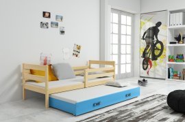BMS Group - Dječji krevet Eryk s dodatnim ležajem - 80x190 cm - borovina/plava