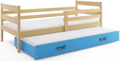 BMS Group - Dječji krevet Eryk s dodatnim ležajem - 90x200 cm - borovina/plava