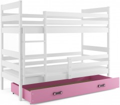 BMS Group - Krevet na kat Eryk - 80x190 cm - bijela/roza