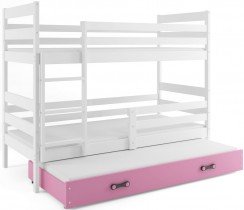BMS Group - Krevet na kat Eryk s dodatnim ležajem - 80x160 cm - bijela/roza