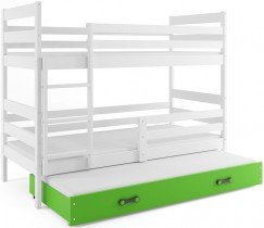 BMS Group - Krevet na kat Eryk s dodatnim ležajem - 90x200 cm - bijela/zelena