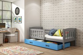 Dječji krevet Kubus - 80x160 cm - graphite/plava
