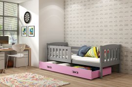 Dječji krevet Kubus - 90x200 cm - graphite/roza