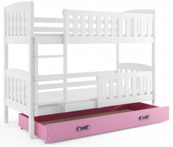 BMS Group - Krevet na kat Kubus - 80x190 cm - bijela/roza