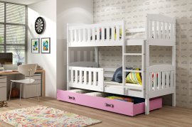 BMS Group - Krevet na kat Kubus - 80x190 cm - bijela/roza