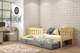 BMS Group - Dječji krevet Kubus s dodatnim ležajem - 80x190 cm - borovina/graphite