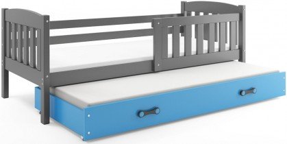 BMS Group - Dječji krevet Kubus s dodatnim ležajem - 80x190 cm - graphite/plava