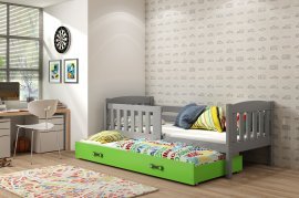 Dječji krevet Kubus s dodatnim ležajem - 80x190 cm - graphite/zelena