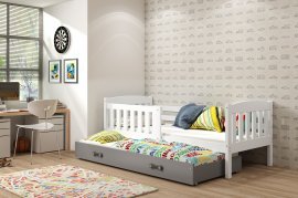 Dječji krevet Kubus s dodatnim ležajem - 80x190 cm - bijela/graphite