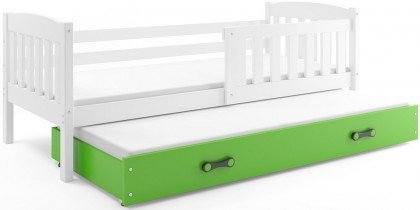 BMS Group - Dječji krevet Kubus s dodatnim ležajem - 80x190 cm - bijela/zelena
