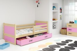 BMS Group - Dječji krevet Rico - 90x200 cm - borovina/roza