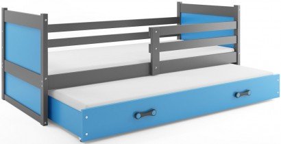 BMS Group - Dječji krevet Rico s dodatnim ležajem - 80x190 cm - graphite/plava