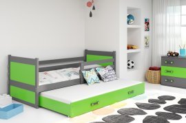 Dječji krevet Rico s dodatnim ležajem - 80x190 cm - graphite/zelena