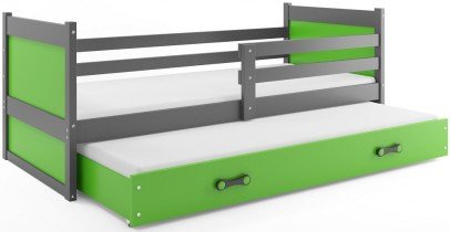 BMS Group - Dječji krevet Rico s dodatnim ležajem - 90x200 cm - graphite/zelena