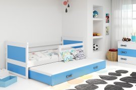 Dječji krevet Rico s dodatnim ležajem - 80x190 cm - bijela/plava