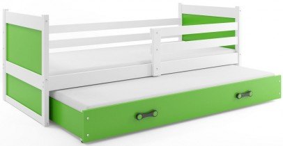 BMS Group - Dječji krevet Rico s dodatnim ležajem - 80x190 cm - bijela/zelena