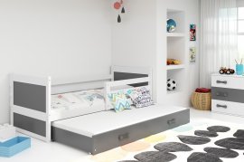 BMS Group - Dječji krevet Rico s dodatnim ležajem - 90x200 cm - bijela/graphite