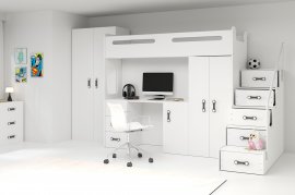 Krevet na kat Max-4 - 80x200 cm - bijela/bijela