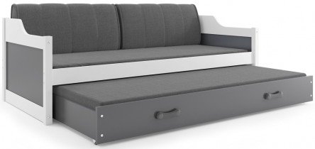 BMS Group - Dječji krevet Dawid s dodatnim ležajem - 80x190 cm - bijela/graphite