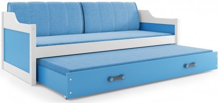 BMS Group - Dječji krevet Dawid s dodatnim ležajem - 80x190 cm - bijela/plava