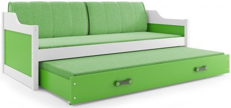 BMS Group - Dječji krevet Dawid s dodatnim ležajem - 80x190 cm - bijela/zelena