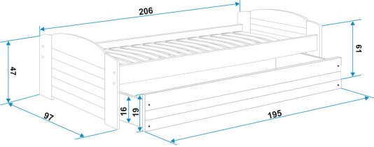 BMS Group - Dječji krevet Lili - 90x200 cm - bijela/plava