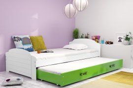 BMS Group - Dječji krevet Lili s dodatnim ležajem - 90x200 cm - bijela/zelena