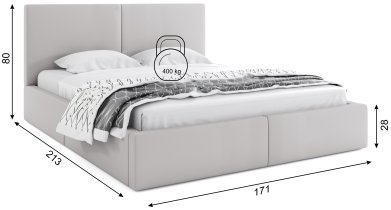 BMS Group - Krevet s funkcijom podizanja Hilton 2 - 160x200 cm - siva