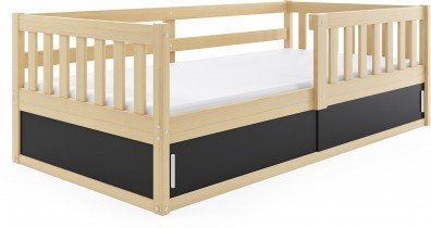 BMS Group - Dječji krevet Smart - 80x160 cm - borovina/crna
