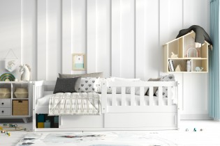 Dječji krevet Smart - 80x160 cm - bijela/bijela