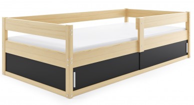 BMS Group - Dječji krevet Hugo - 80x160 cm - borovina/crna