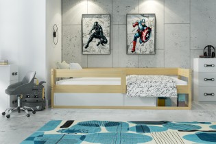 BMS Group - Dječji krevet Hugo - 80x160 cm - bor/bijela