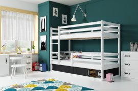 Krevet na kat Bingo 80x190 cm - bijela/crna