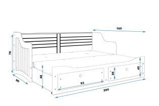 BMS Group - Krevet transformer Grand - 80х200 ili 160x200 cm - bijela