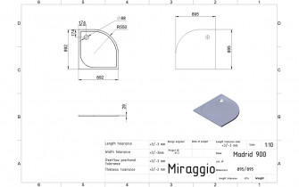 Miraggio - Tuš kada Madrid 900x900 mm