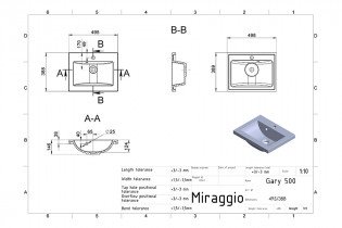 Miraggio - Nadgradni umivaonik Gary 500